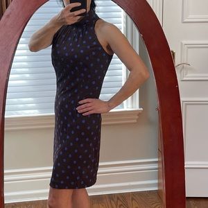 Laundry sleeveless polkadot dress.